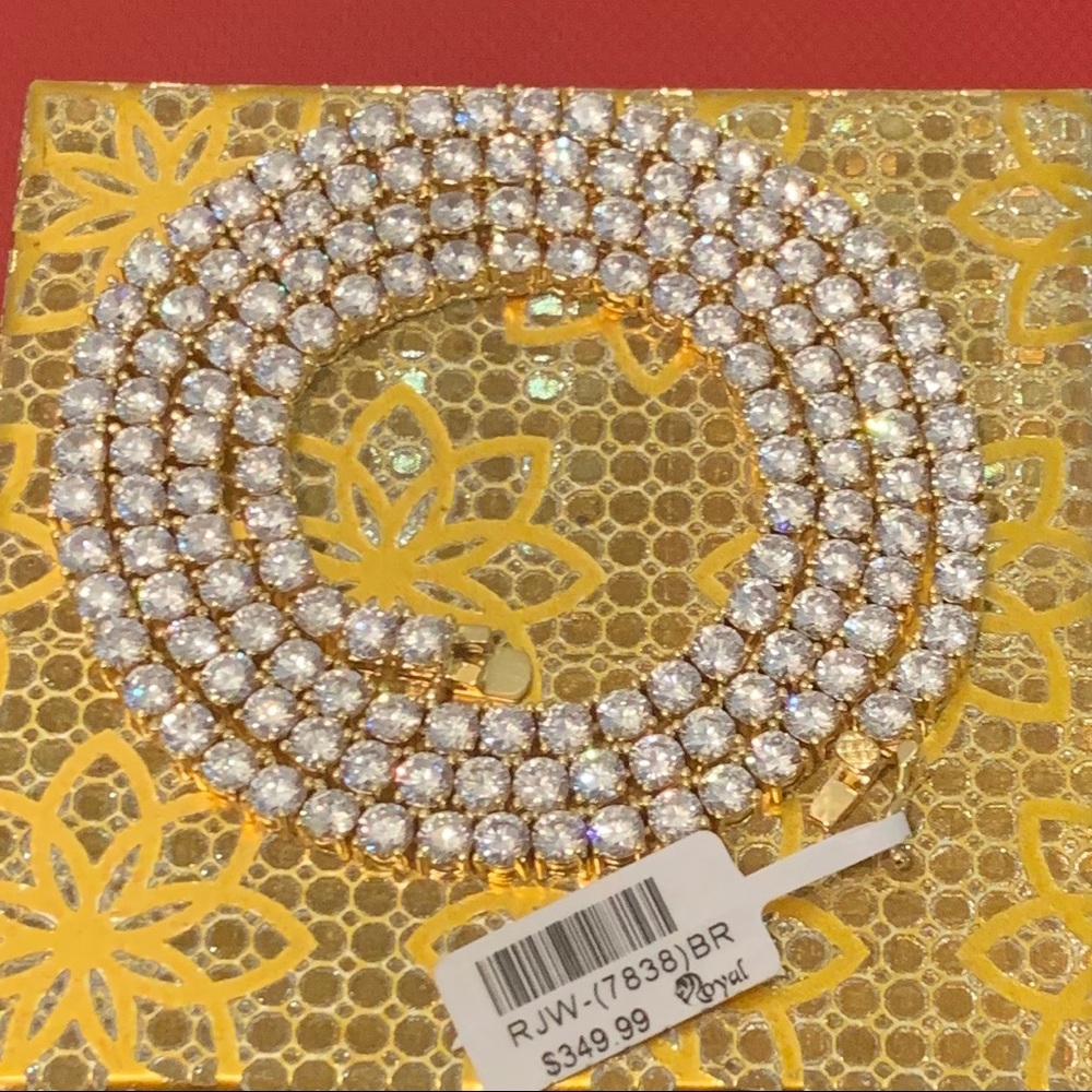 Men’s 24 inch 14K Gold Plated Tenis Chain